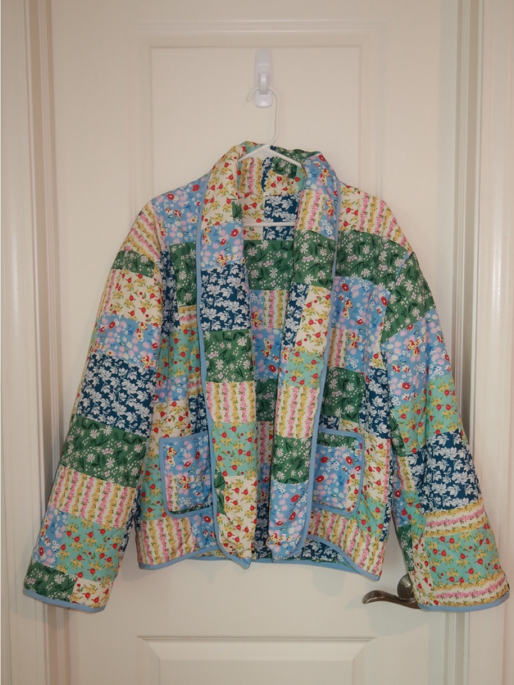Patchwork Floral Quilted Jacket - Multicolor